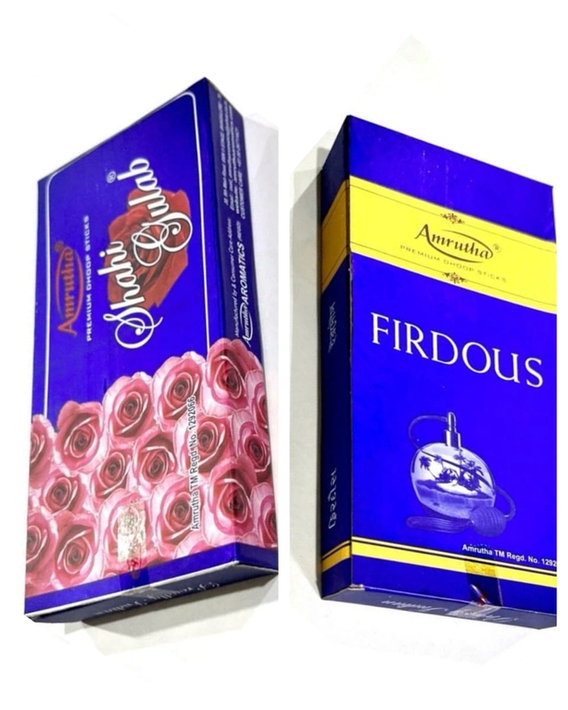 Amrutha FIRDOUS with SHAHI GULAB Dhoop Sticks (90 g, Pack of 2)