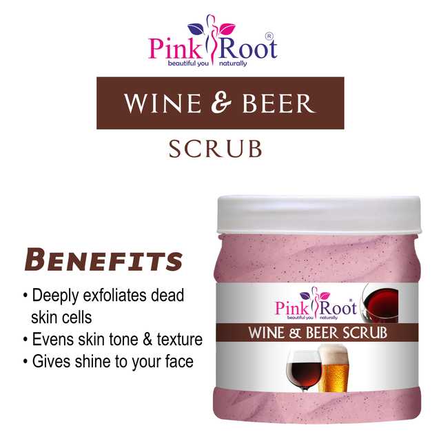 Pink Root Wine & Beer Scrub (Pack Of 1, 500 ml) (MI-158)