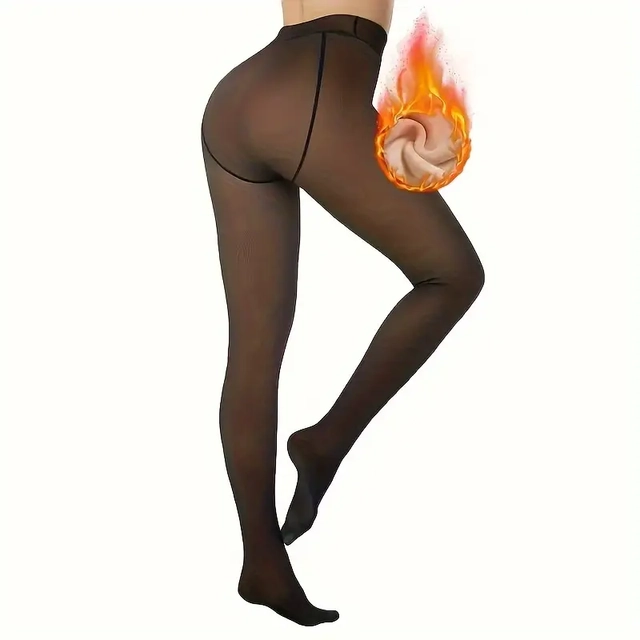 Polyester Stockings for Women (Black & Beige, S)