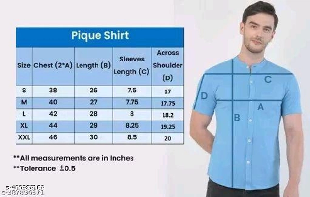 Half Sleeves Shirt for Men (Sky Blue, S)
