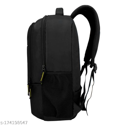 Nylon Backpack for Men & Women (Black & Yellow, 35 L)