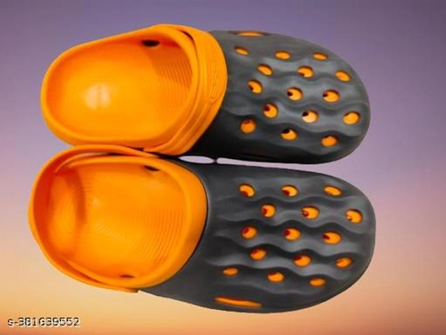 Clogs for Men (Orange & Black, 7)