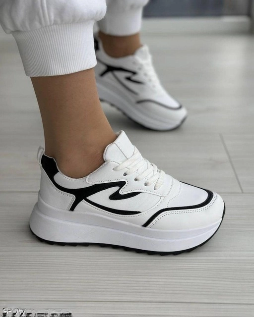 Casual Shoes for Women (White, 8)