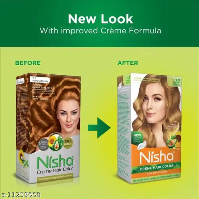 Nisha Cream Hair Color (Honey Blonde, 150 g) (Pack of 2)
