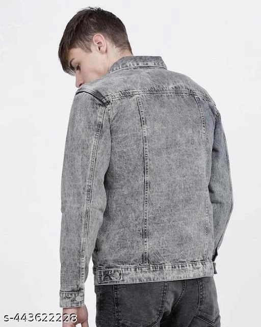 Denim Jacket for Men (Grey, M)