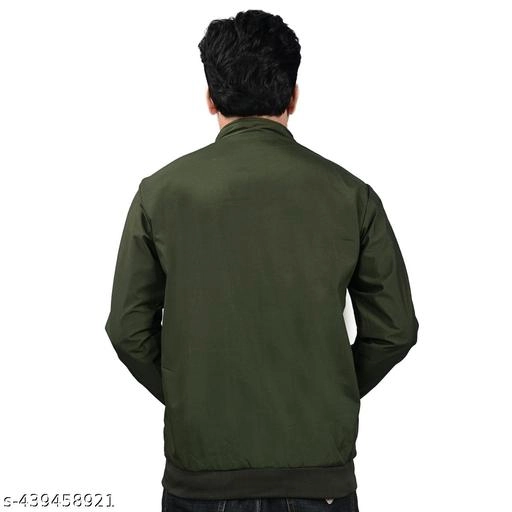 Polyester Jacket for Men (Olive, M)