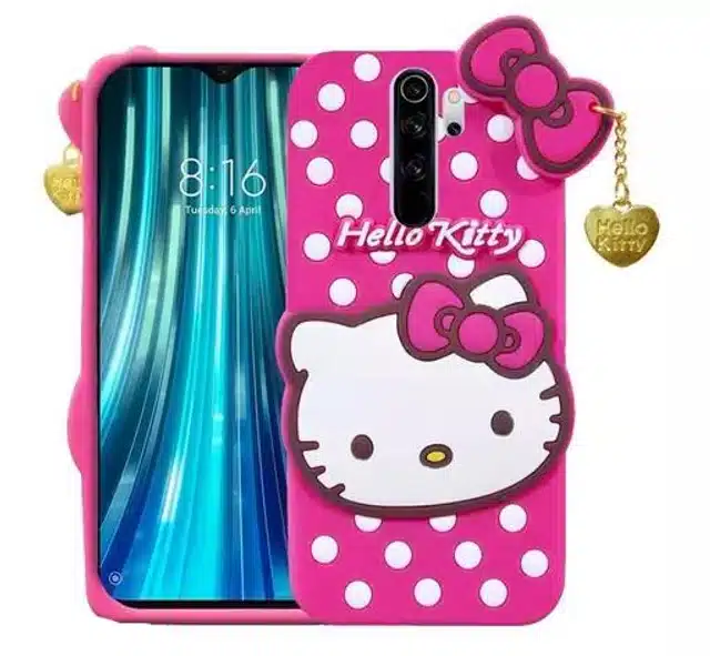 Hello Kitty Back Cover for Redmi 9 Prime (Pink)