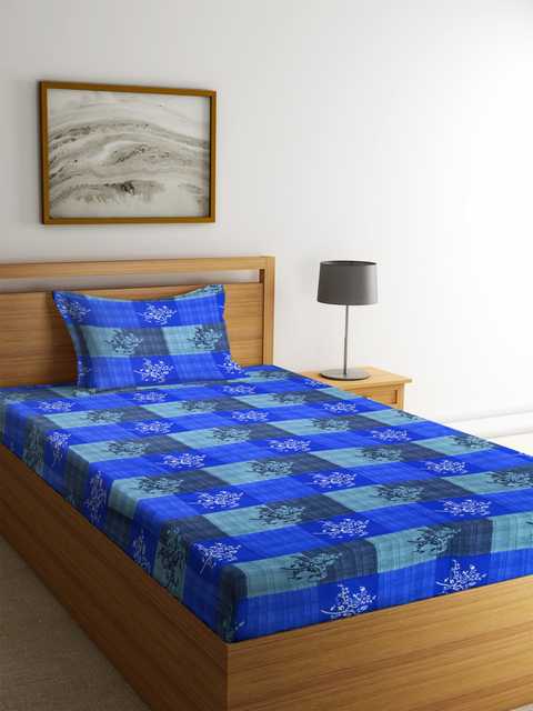 Shakrin 3D Printed Bedsheet With 1 Pillow Covers For Single Bed (Multicolor, 90 X 90 Inch) (S-321)