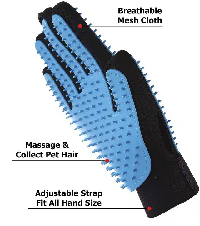 Hair Remover Mitt for Dog (Blue)