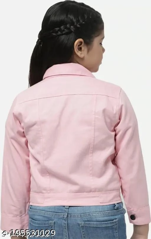 Denim Jacket for Girls (Pink, 5-6 Years)