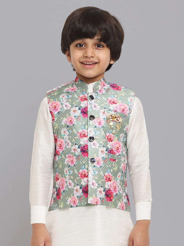 Jacquard Printed Jacket for Boys (Multicolor, 1-2 Years)