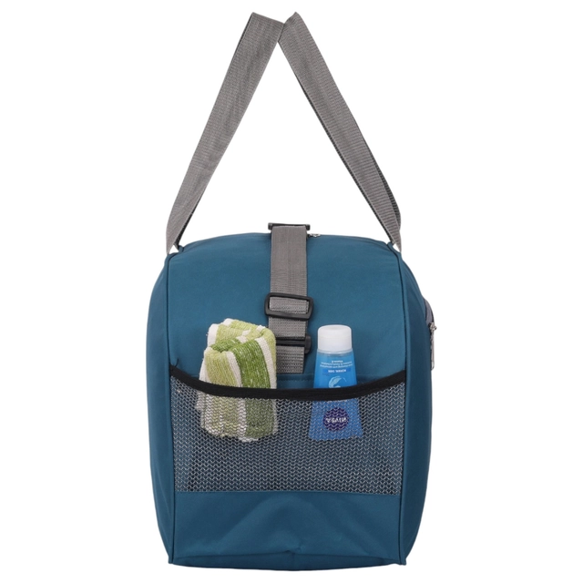 Polyester Durable Adjustable Strap Travel Duffel Bag (Teal & Black, 20x12x9.5 inches) (40 L)