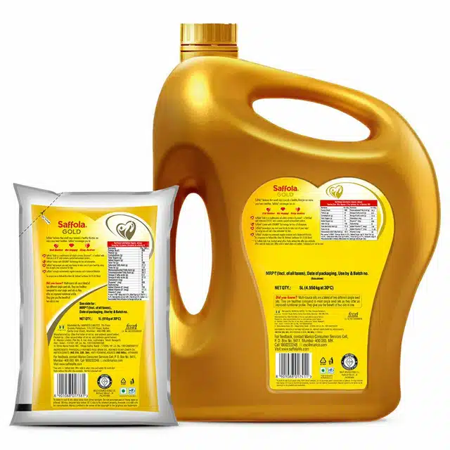 Saffola Gold Healthy Lifestyle Edible Oil 5 L (Jar) + Free 1 L (Pouch)