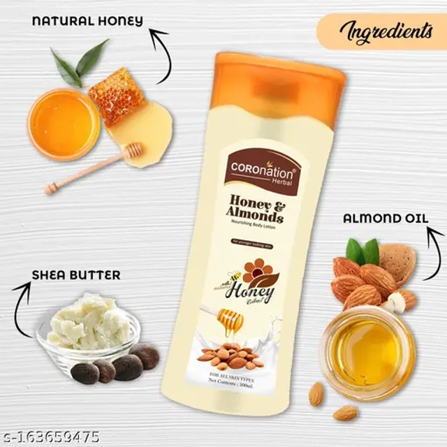 Coronation Herbal Almond & Honey Moisturising Body Lotion For A Healthy Glowing Skin 500 Ml