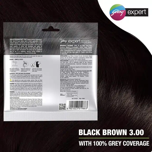 Godrej Expert Rich Crème Hair Colour For Women & Men – (Black Brown Shade) (3.00) 20 g + 20 ml