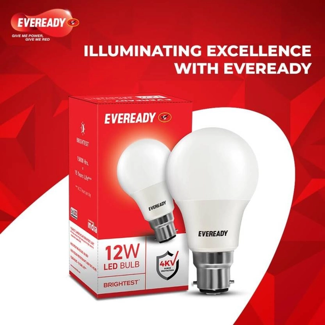 EVEREADY 12 W Basic Standard B22 LED Bulb  (White, Pack of 2)