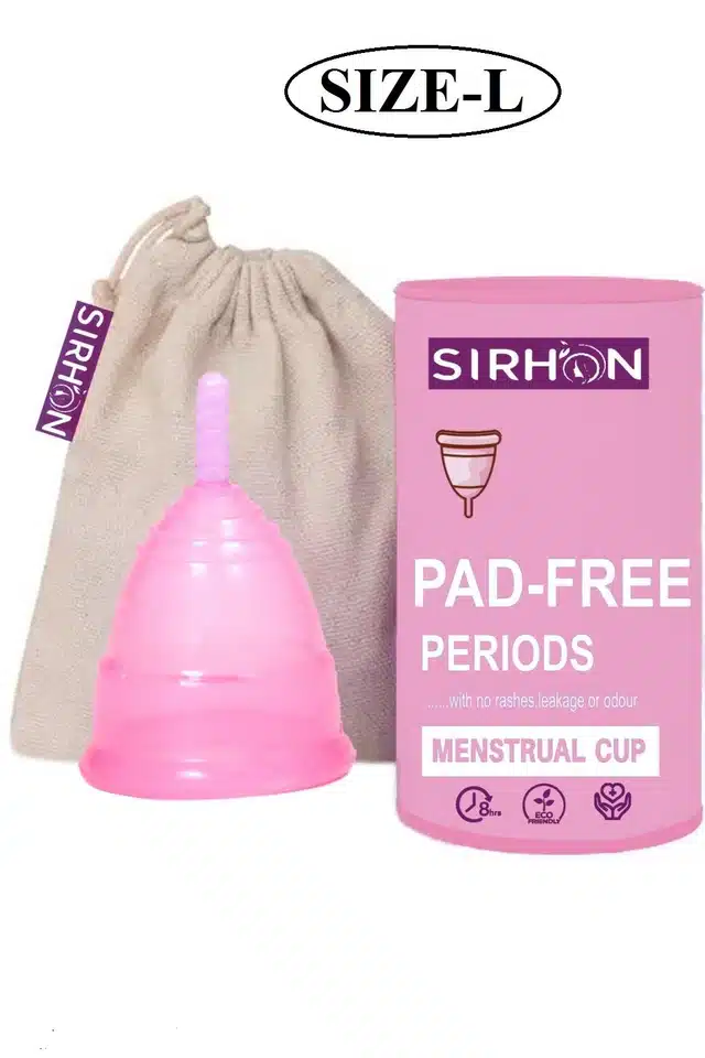 Reusable Menstrual Cup for Women (Pink, L)