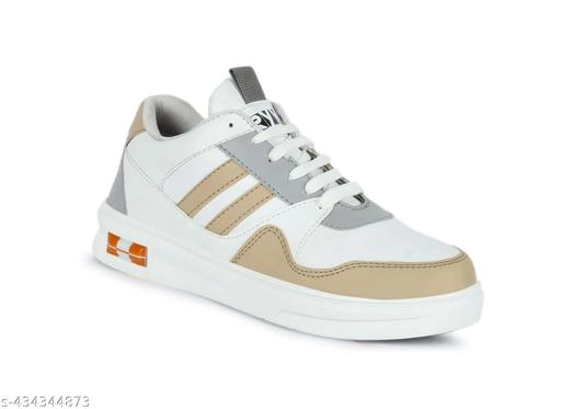 Sneakers for Men (White & Beige, 6)