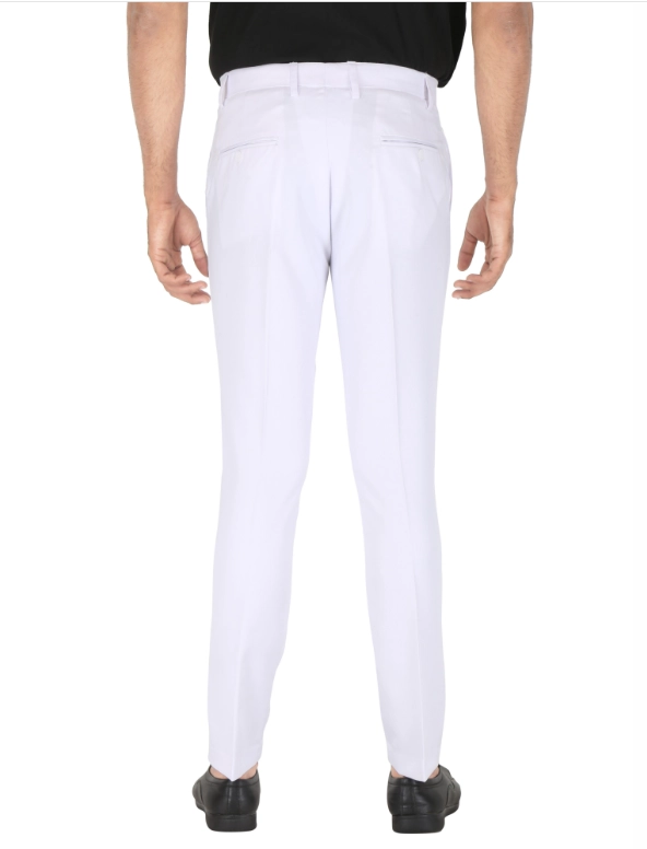 Poly Viscose Solid Trouser for Men (White, 28)