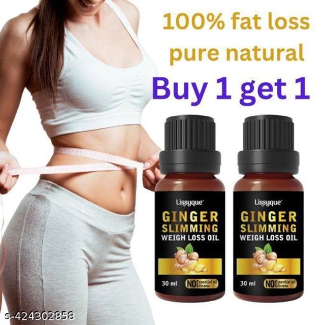  Lissyque Ginger OilFor Fat Burning Oil, Slimming Oil For Reduce Belly Fate For Men & Women- 30ml (Buy One Get One Free)