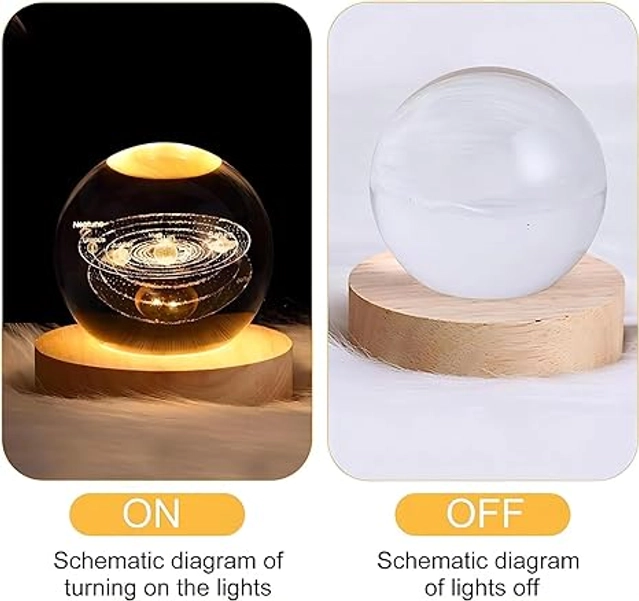 Wooden Crystal Ball Night Light (Multicolor)