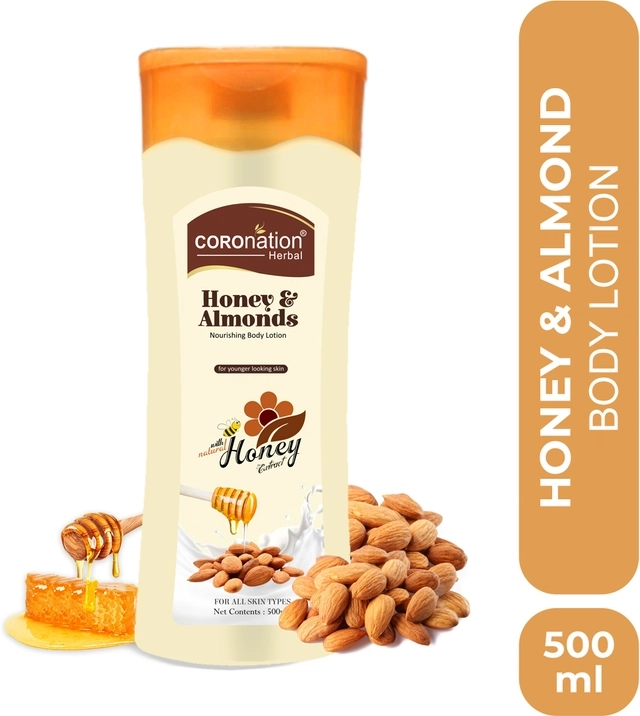 Coronation Herbal Almond & Honey Moisturising Body Lotion For A Healthy Glowing Skin 500 Ml