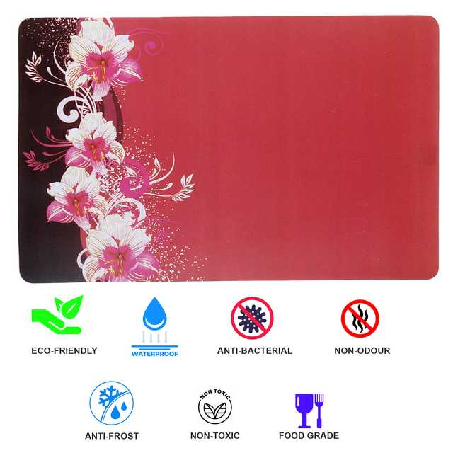 Multipurpose Refrigerator Mats (Red, 12 X 17 Inch) (Pack of 4) (W-67)