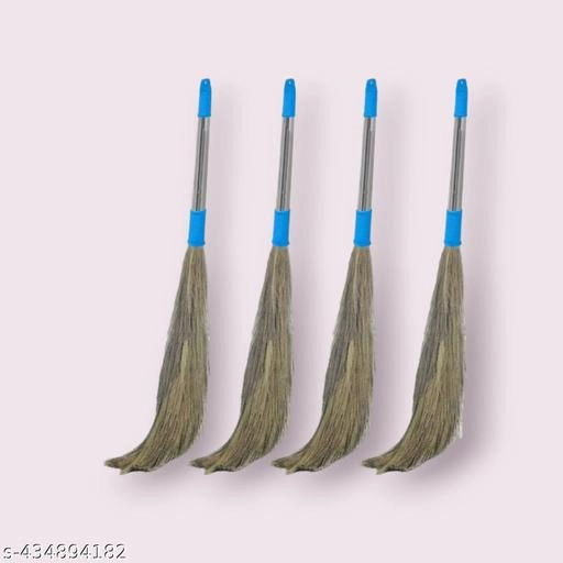 Laxmi Grass Broom (Multicolor, Pack of 4)