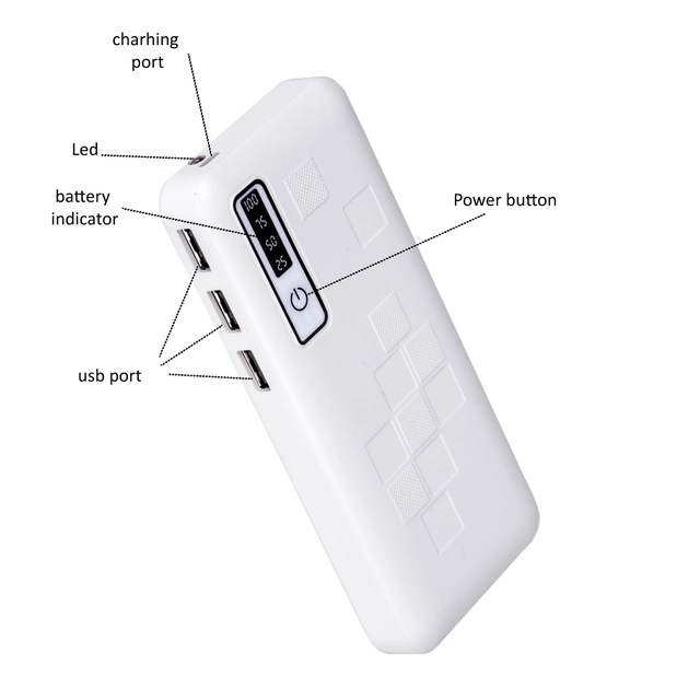 20000 mAh Power Bank (White)