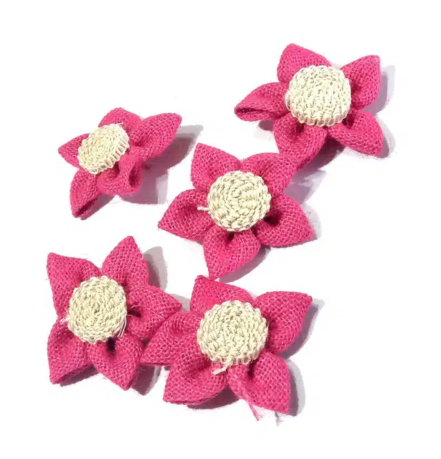 Cotton Flower for Art & Crafts (Pink, Pack of 5)