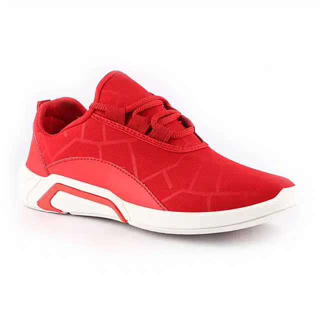Sports Shoes for Men (Red & White, 6)