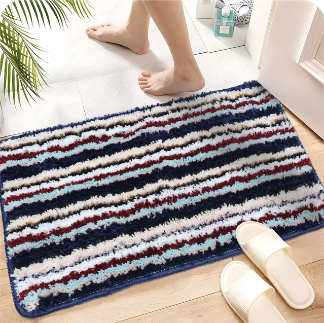 QALEEN Door Mat Liner Multicolor Micro Polyester Foam Bathroom Doormat (60x40, Multicolor, Pack of 1)