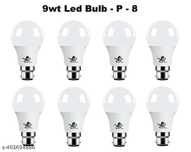 Newtal India LED Bulb (White, 9 W) (Pack of 8)