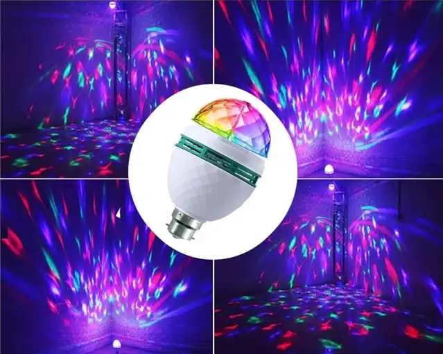 360 Degree Rotatable LED Crystal Disco Bulb (Multicolor) (VH)