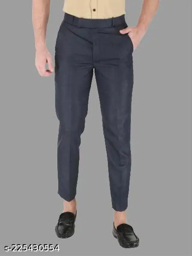 Cotton Blend Trouser for Men (Dark Grey, 28)