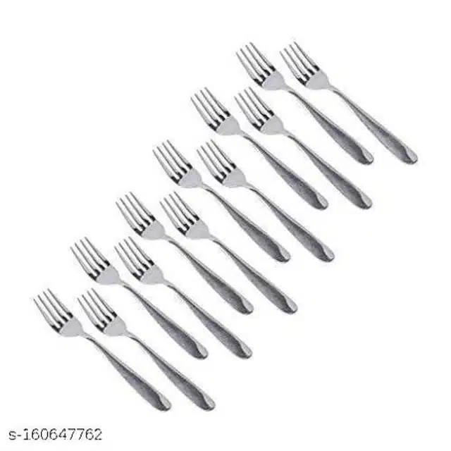 Stainless Steel Forks (Silver, Pack of 12)