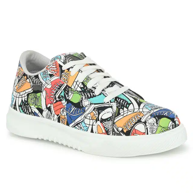 Men's Lace Up Casual Sneakers (Multicolor, 8) (JF-173)