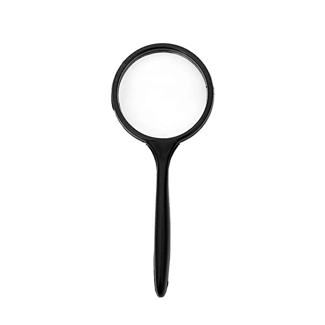 Reading Map Double Glass Antique Handheld Magnifier Glass (Black, 75 mm)