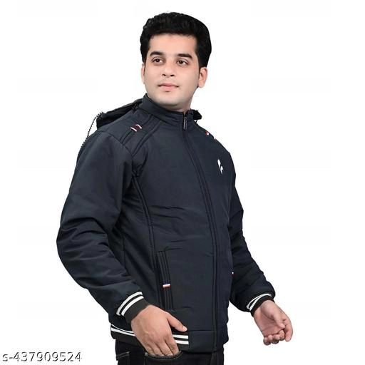 Polyester Jacket for Men (Dark Grey, M)