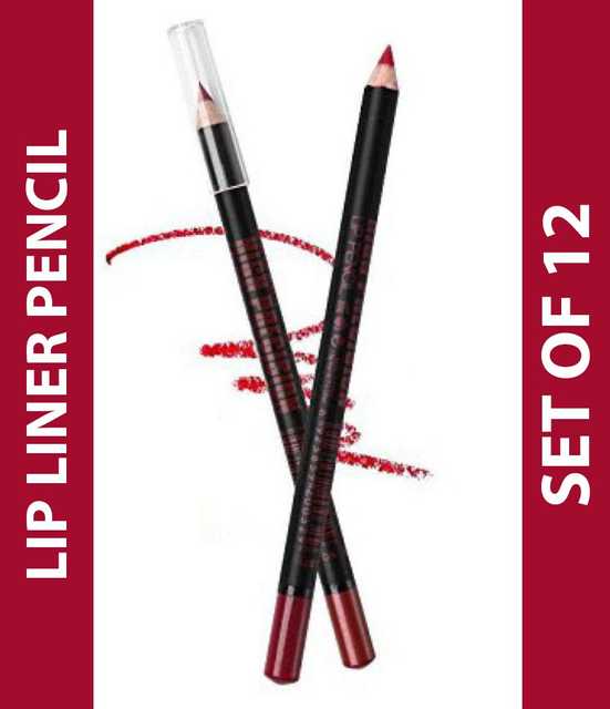 Lenon Makeup Accessory Mn Super Matte High Precision Lip Liner Pencil (Set of 12) (D178)