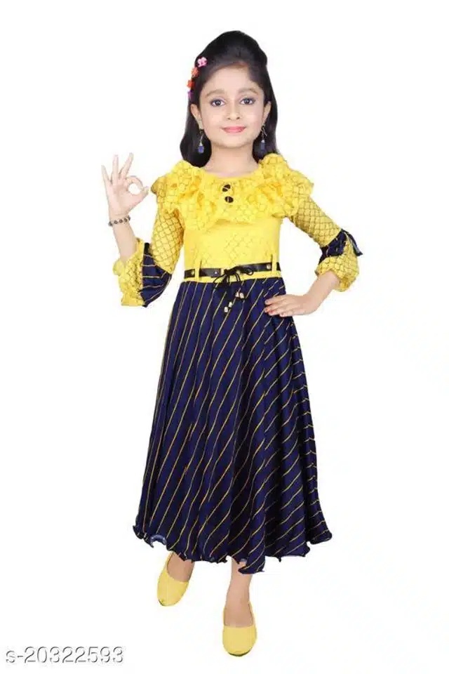 Ethnic Gown for Girls (Multicolor, 2-3 Years)