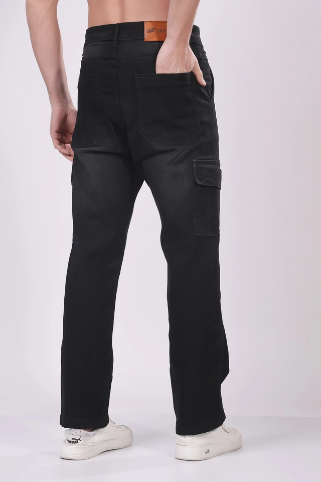 Denim Loose Fit Jeans for Men (Black, 28)