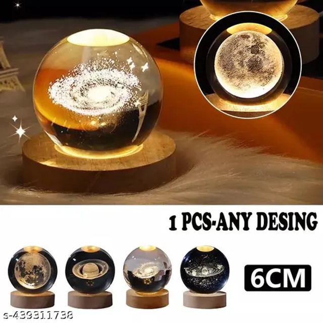 Wooden Crystal Ball Night Light (Multicolor)