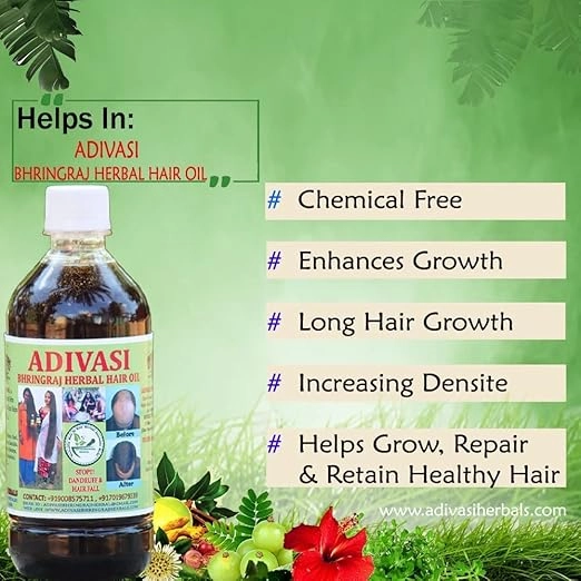 Adivasi Herbal Hair Oil 2X100 ml (Pack of 2) For Longer and stronger hair