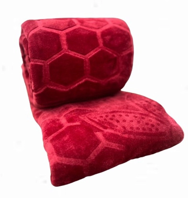 Home Sizzler Maroon Geometric Double Mink Blanket (Pack Of 1)