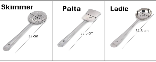 Stainless Steel Kitchne Spatula Set (Silver, Set of 3)