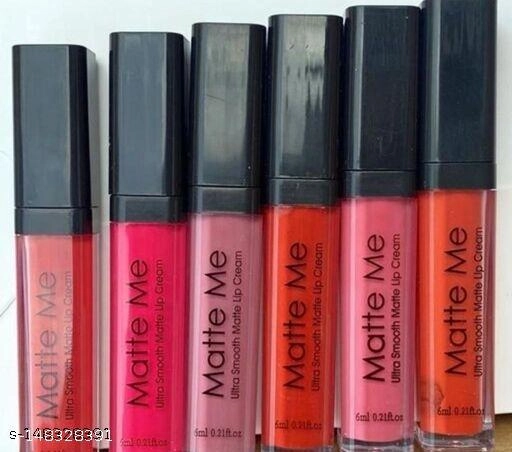 Liquid Lipstick for Women (Multicolor, Pack of 6)