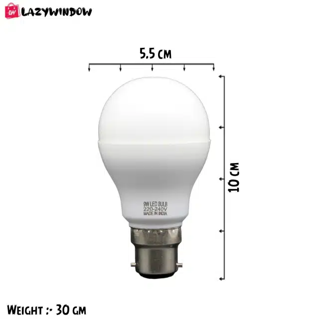 Plastic 9 Watt LED Bulb with Free Gift (White, Pack of 16)