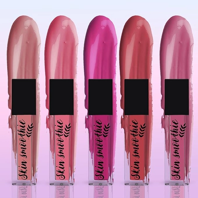 Skin Smoothie Mini Liquid Lipstick With Almond Oil & Vitamin E (Pink Edition) (Pack Of 5)