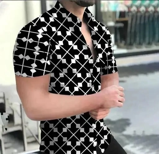 Half Sleeves Printed Shirt for Men (Multicolor, 38)